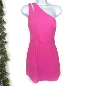 X NBD | fuchsia one shoulder dress
